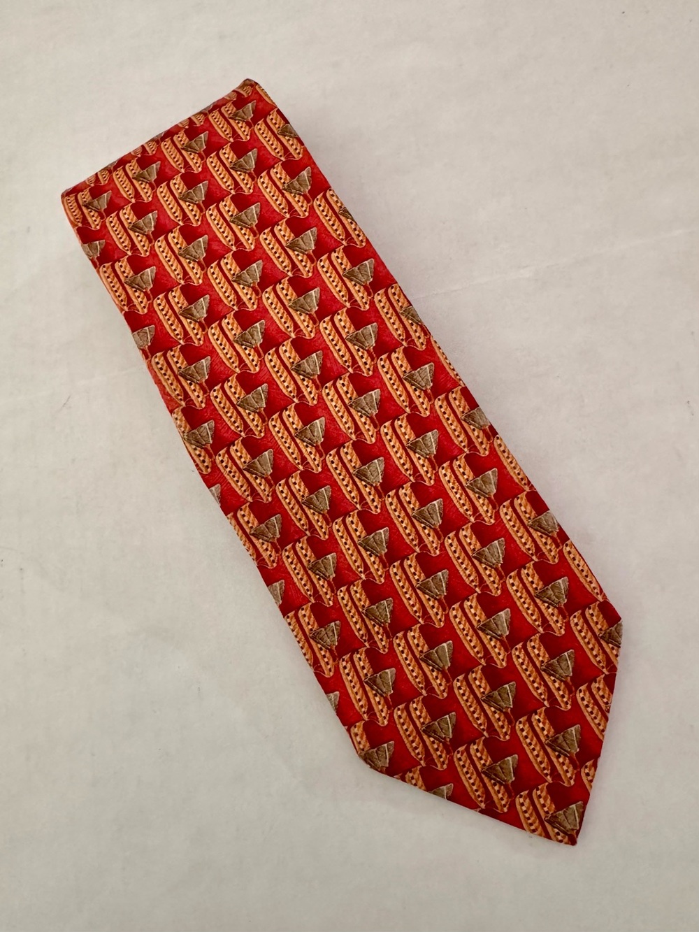 Ermenegildo Zenga 100% Silk Red Patterned Men’s Necktie
